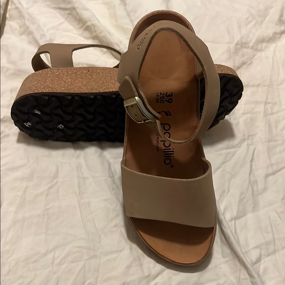 Papillio Tan Sandals Minimalist Slip-On